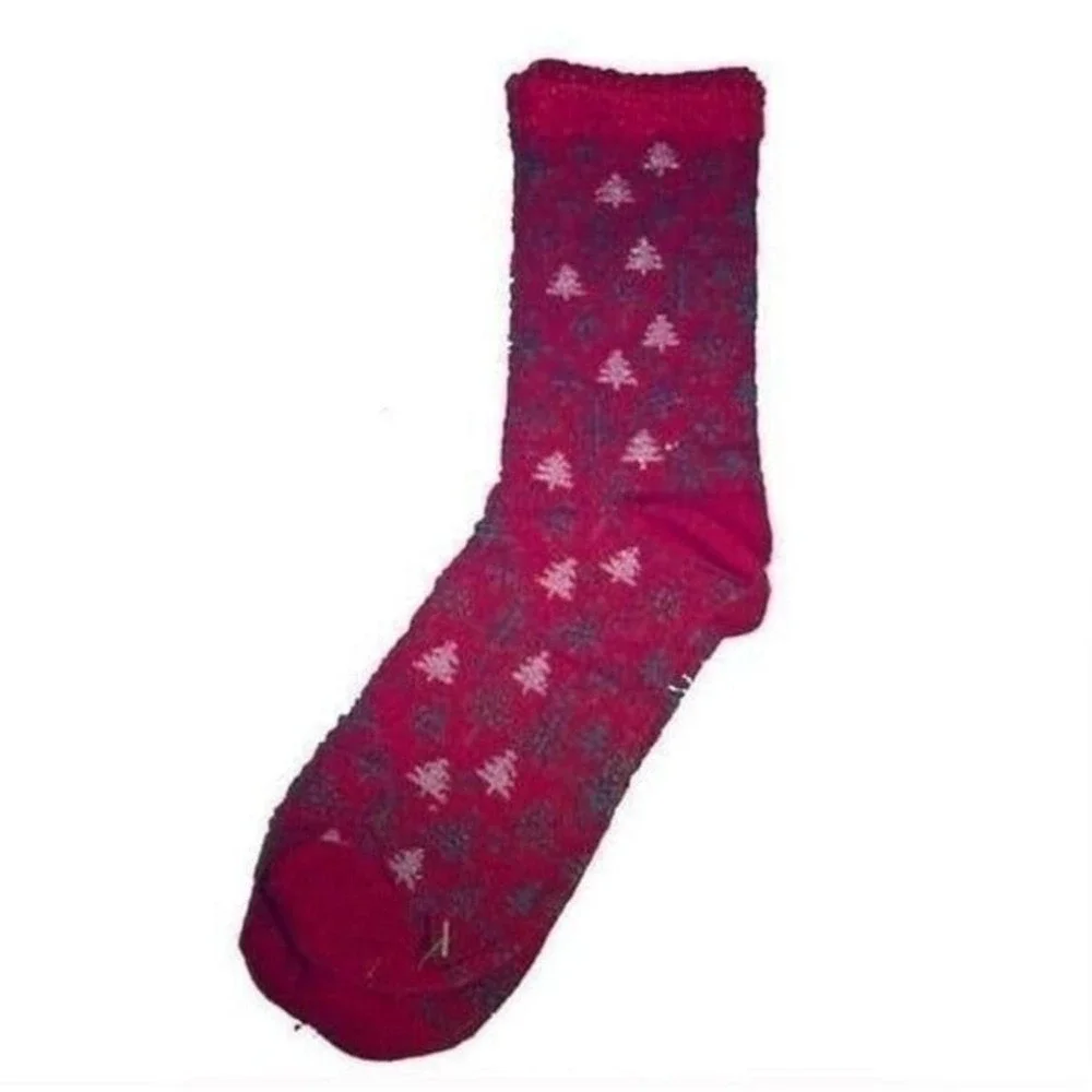 Christmas Tree‎ Socks Holiday Red Metallic Patterned Festive Stocking Stuffer